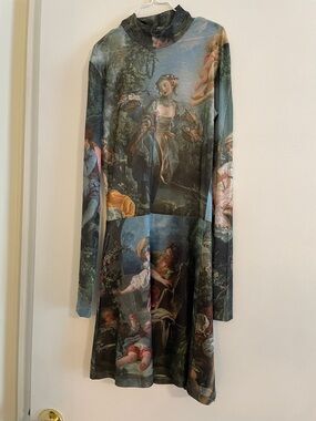 Dolls Kill Current Mood Da Vinci Mock Neck Mini Dress Size S NWOT